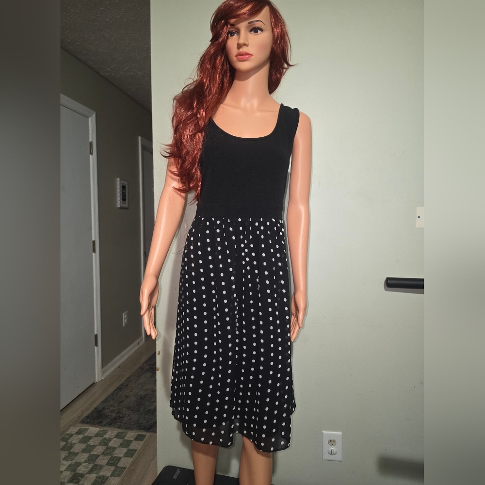 City Chic Black and White Fit and Flare Midi Dress